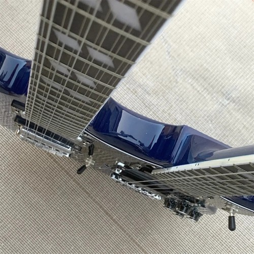 Relic Blue 12 & 6 Strings Double Neck Electric Guitar Split Parallelogram Inlay - Picture 5 of 14