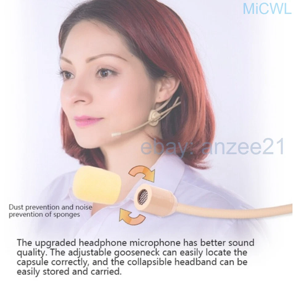 Pro Earhook Headset Microphone for Sennheiser Shure Wireless Foldable with 1 box - Image 4 of 4