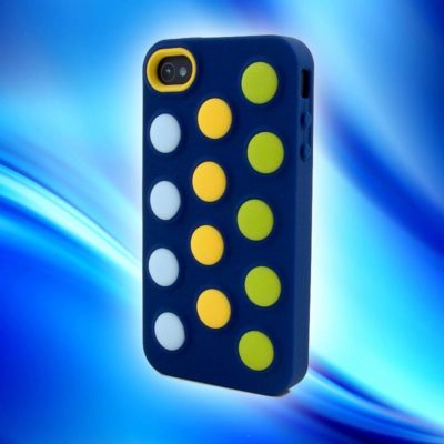 Incipio iPhone 4 Dotties High-Density Silicone Case Interchangeable Dots, Navy