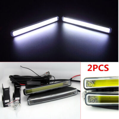 2x DRL White COB LED Daytime Running Driving Lights Fog lamps kit 6000K Xenon