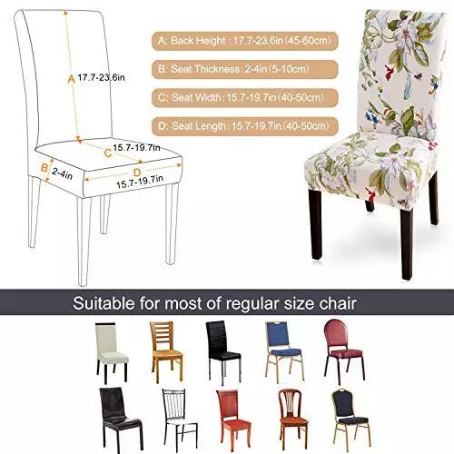 Juego de 4 fundas para sillas de comedor SearchI, spandex súper ajuste elásticas - Imagen 2 de 7
