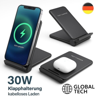 Qi Wireless Charger Induktive Ladestation Induktion Ladegerät Kabellos Für Handy
