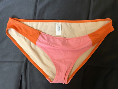 Araks Yeramyan for J.Crew Color Block Bikini Swimsuit Pink Orange Medium BOTTOMS