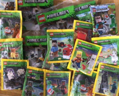 Auswahl Lego Minecraft Minifigure Figuren Foil Pack / Paperbag