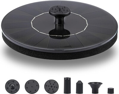LAWOHO Solar Fountain Pump 1.5W Upgraded Submersible Solar Water Fountain Panel 