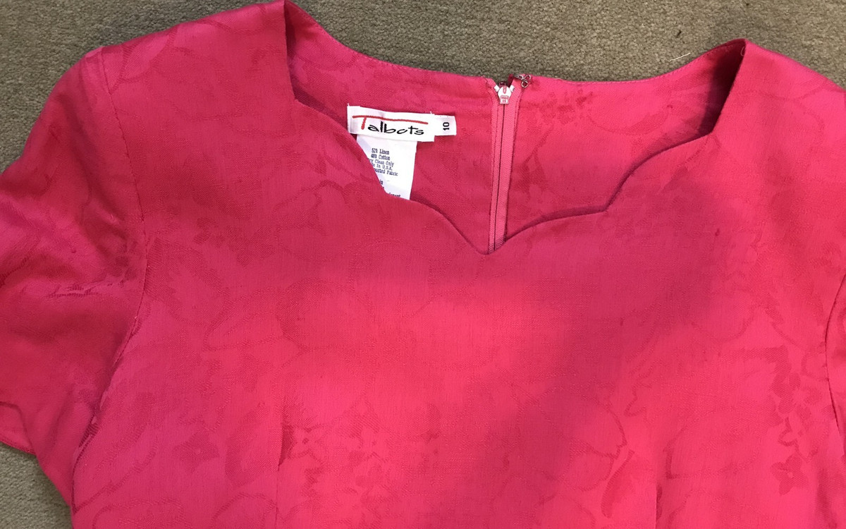 Vtg Talbot's Dress Short Sleeves Scalloped Neck and Sleeves Size 10 View 3