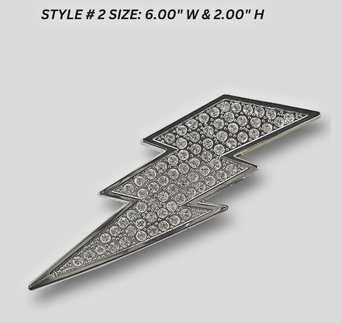 The Flash Belt Buckle Rhinestone Gunmetal Lightning Bolt Men Women Bling Cosplay - Picture 10 of 13