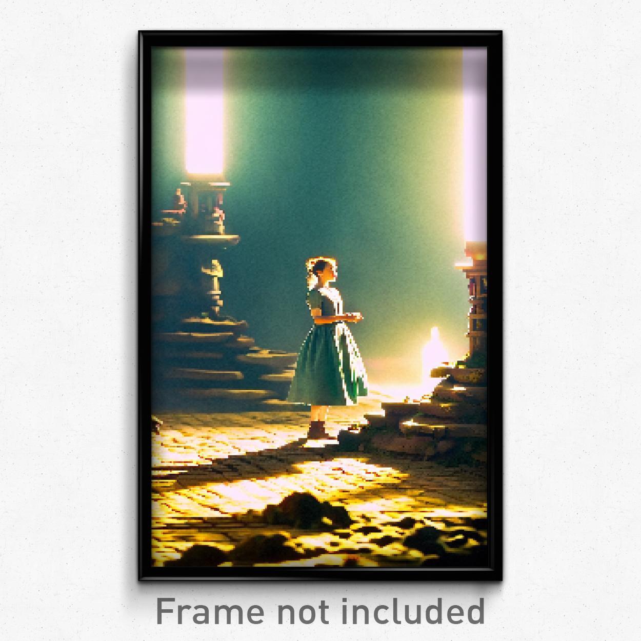 Pixel Art Poster - Energetic Province (8 Bit Psychedelic Video Game Print)