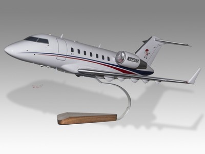 Bombardier 605 Challenger Bank of Utah Handcrafted Solid Wood Display Model