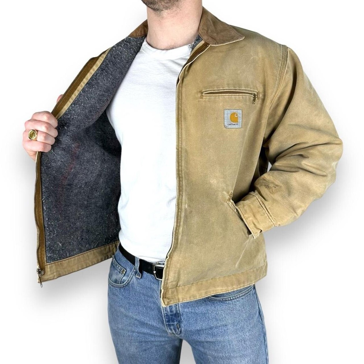 カーハートデトロイトジャケットJ01 BRN