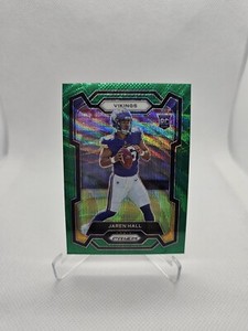 2023 Panini Prizm Jaren Hall Minnesota Vikings Green Wave Rookie Card RC #367