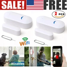 2x Smart WiFi Home Window Door Burglar Security Alarm Sensor System Alexa Google