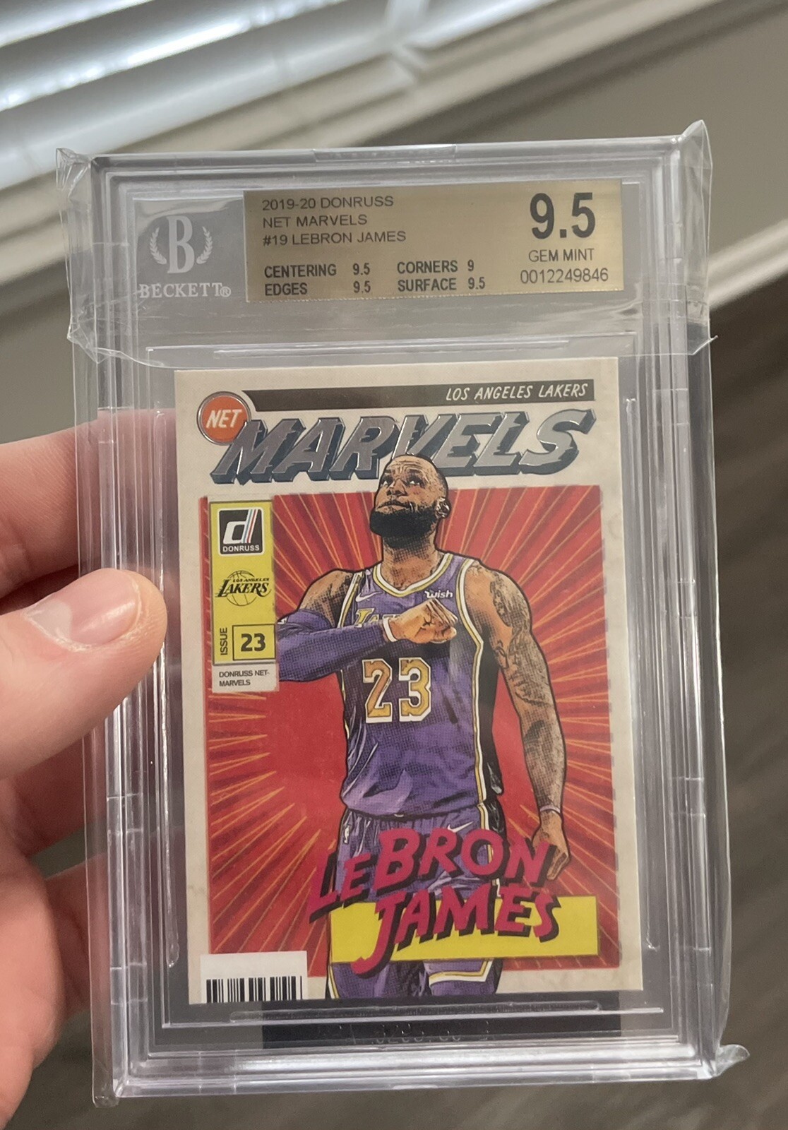 2019-20 LeBron James Donruss Net Marvels BGS 9.5
