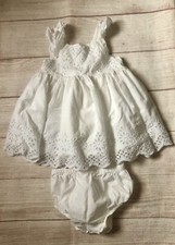Baby Gap 6-12 Mo Lined Eyelet Dress With Diaper Cover 100 Cotton
