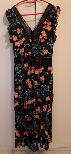 Vestito Lungo A Fiori Donna Rinascimento Taglia S Chiusura Con Cerniera Schiena - Foto 2 di 10