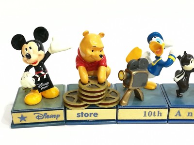 Japan Disney Store 10th Anniversary 6Pc Set Mickey Mouse Resin