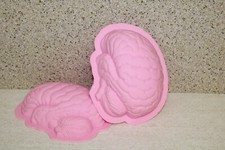 Lote de 2 - 8.5" Forma Cerebro 3-D Rosa Silicona Jell-O® Moldes: Fiesta Halloween