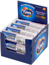 Tums Ultra Strength 1000 Chewables Antacid Tablets For Heartburn Relief Assorted