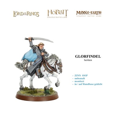 unbemalt - Zinn - Glorfindel beritten - Elben / Waldelben - GW - OOP - ohne OVP