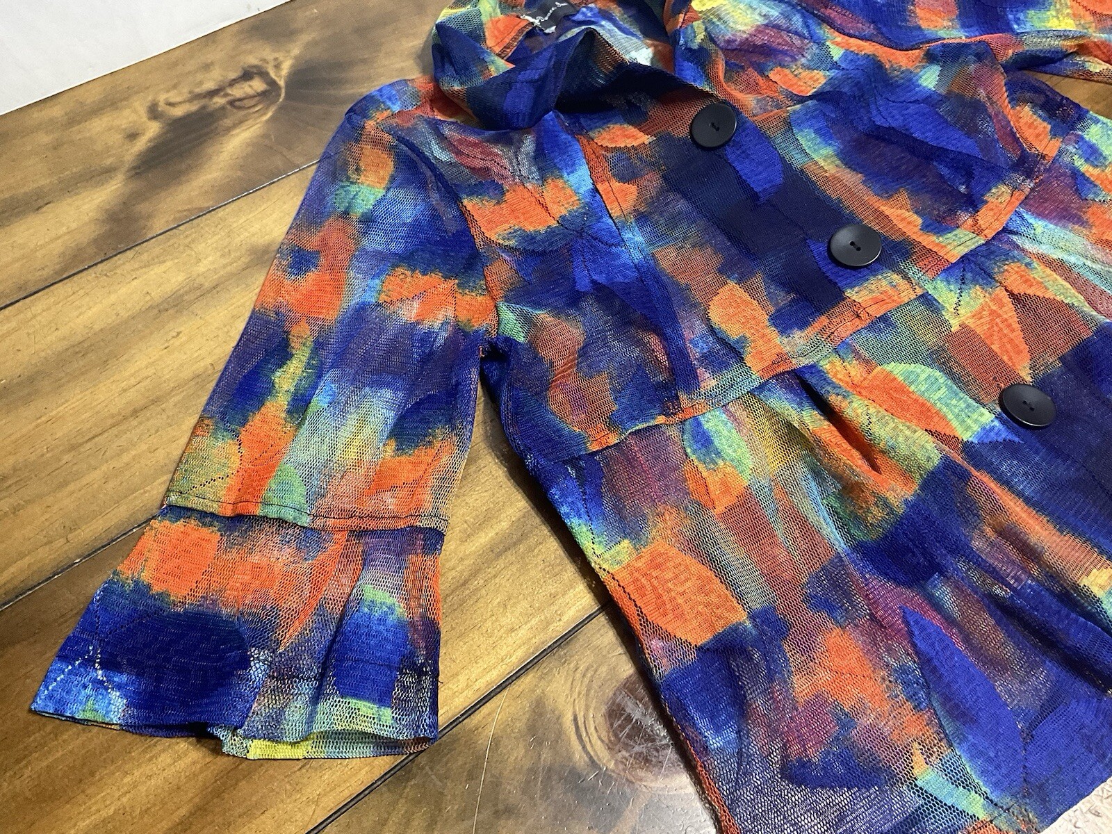 Damee Inc Sheer Jacket Dramatic Wire Collar Color… - image 6