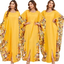 Muslim Abaya Women Maxi Dress Batwing Sleeve Kaftan Loose Islamic Long Robes New