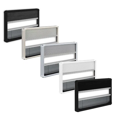 Motorhome Blind Flyscreen Caravan Camper Van Conversion RV Cream Grey Black - Image 1 of 4