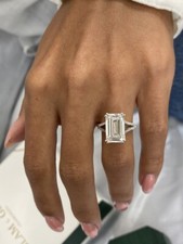 Emerald Cut Lab-Created Diamond Solitaire Engagement Ring 5.36ct E/VVS2
