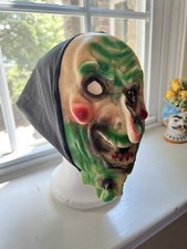 WITCH MASK HOODED SCARY VEILED Vinyl Latex Halloween