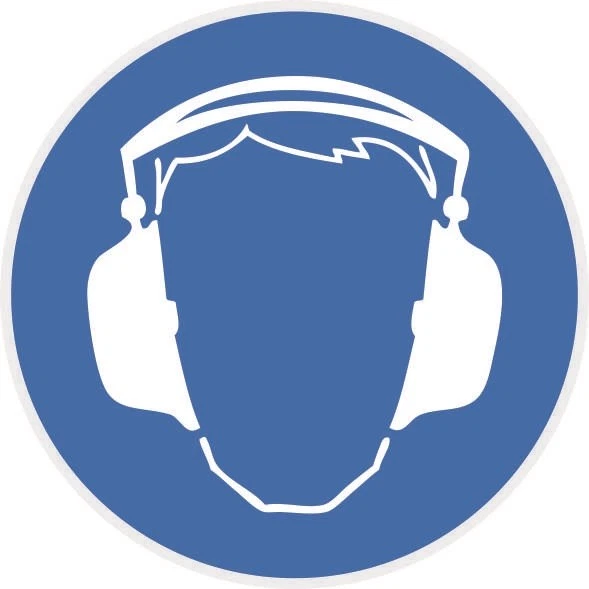 U24 Sticker bid sign hearing protection use 10 cm sticker