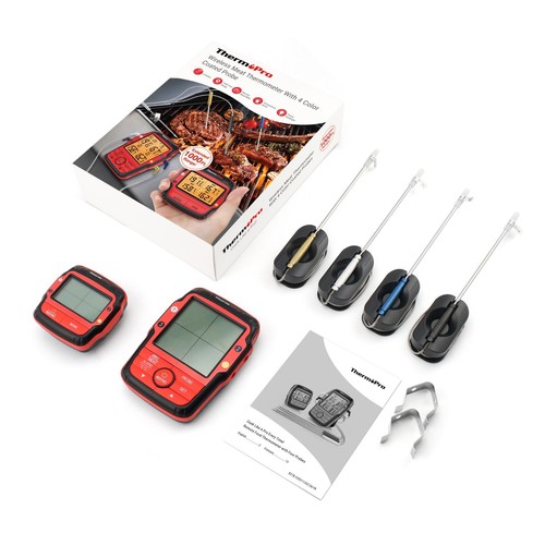 Termómetro de carne para fumadores barbacoa ThermoPro TP827BW 500 FT de largo alcance inalámbrico 4 sondas - Imagen 15 de 15