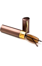 ultra slim compact tub reading glasses. select a vision. plus3.00