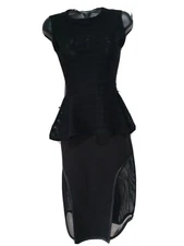 BCBG MAXAZRIA black two piece outfit top skirt set Size XXS