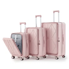 Durable 3Pcs Luggage Set Trolley Spinner 20"/24"/28" Suitcase Hard Shell