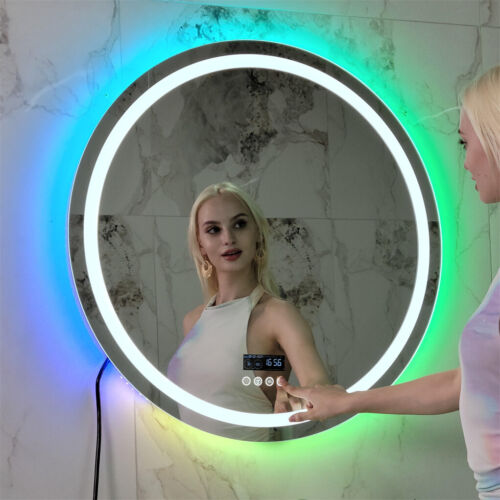 Badspiegel mit LED Beleuchtung 4Touch+Beschlagfrei+Bluetooth+Uhr RGB Wandspiegel - Bild 6 von 15