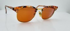 Vintage Norman Rockwell NR 0611 Brown Gold Oval Brow Line Sunglasses FRAMES ONLY