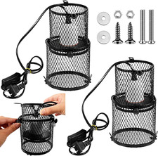 2 Pcs Retractable Reptile Heat Lamp Holder Reptile anti Scald Lampshade Ceramic