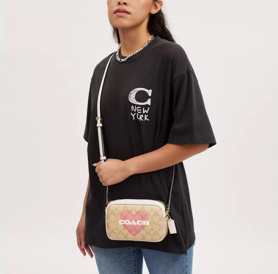 NWT Coach CO939 Mini Jamie Camera Bag Canvas & Leather Pink