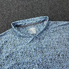 Callaway Polo Shirt Mens XXL Blue Geometric Opti-Dri Short Sleeve Golf Casual