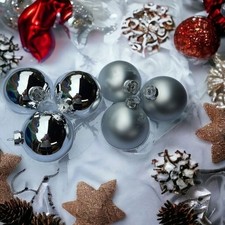 6 Pc Glass Christmas Ornaments 3 Inch