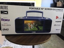 Altec Lansing Portable 10  Screen Media Boombox Roku CD/DVD Gaming Bluetooth BLU
