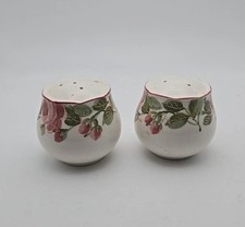 Vintage Japan Ceramic Rose Salt  Pepper Shakers   Floral Cottagecore Farmhouse