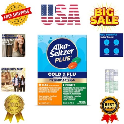 Power Max Cold and Flu Medicine, Day+Night, - Maximum Strength Per 4 Hour Dos...