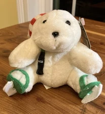 Coca-Cola 1997 Skating POLAR BEAR Stuffed Animal Ornament Coke NWT LTL