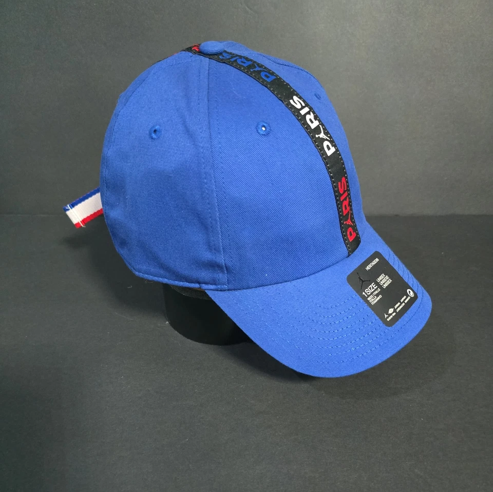 Nuevo Raro! Gorra Air Jordan Hombre Azul Paris Saint Germain Jumpman Correa Trasera Gorra Foto 3 de 4