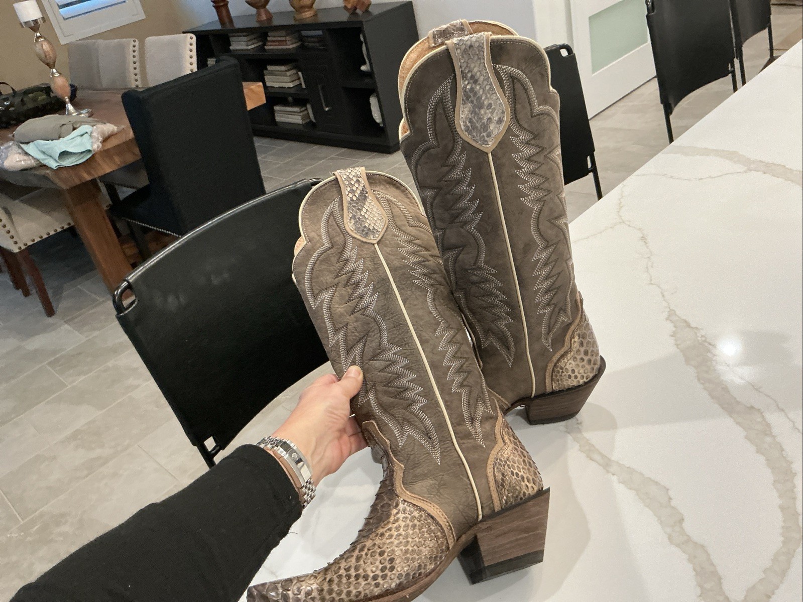 Idyllwind Stunning Exotic Python Tall Western Boo… - image 12