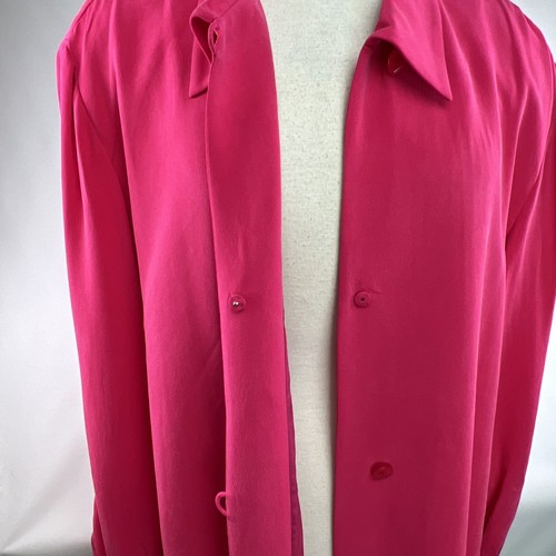 Dana Buchman Gr. 14 fuchsia rosa Seide kastig Blazer Jacke Damen Langarm - Bild 9 von 11