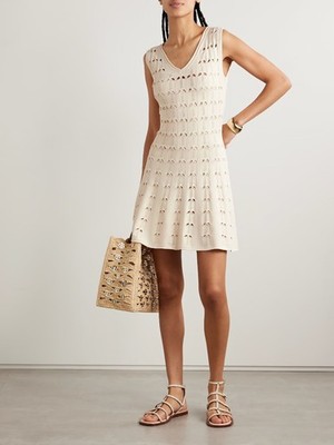 Zimmermann Rhiannon Pointelle Cream Sweater Dress Size 3 / US 10