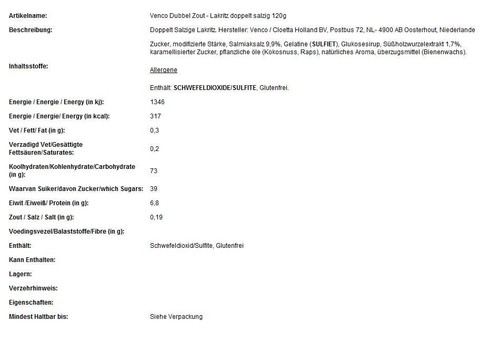 Venco Double Salt Lakritz 4,2339 Unzen Beutel (1er Pack) - Bild 3 von 3