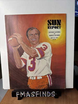 #ad R4 1975 SOUTHERN CALIFORNIA SUN vs MEMPHIS SOUTHMEN July 14 WFL Football Program $30.00