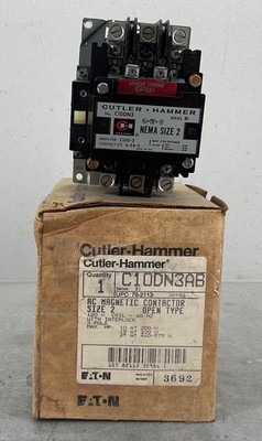 CUTLER HAMMER C10DN3AB AC MAGNETIC CONTACTOR SZ2 120V COIL INTERLOCK 3P OPEN NEW